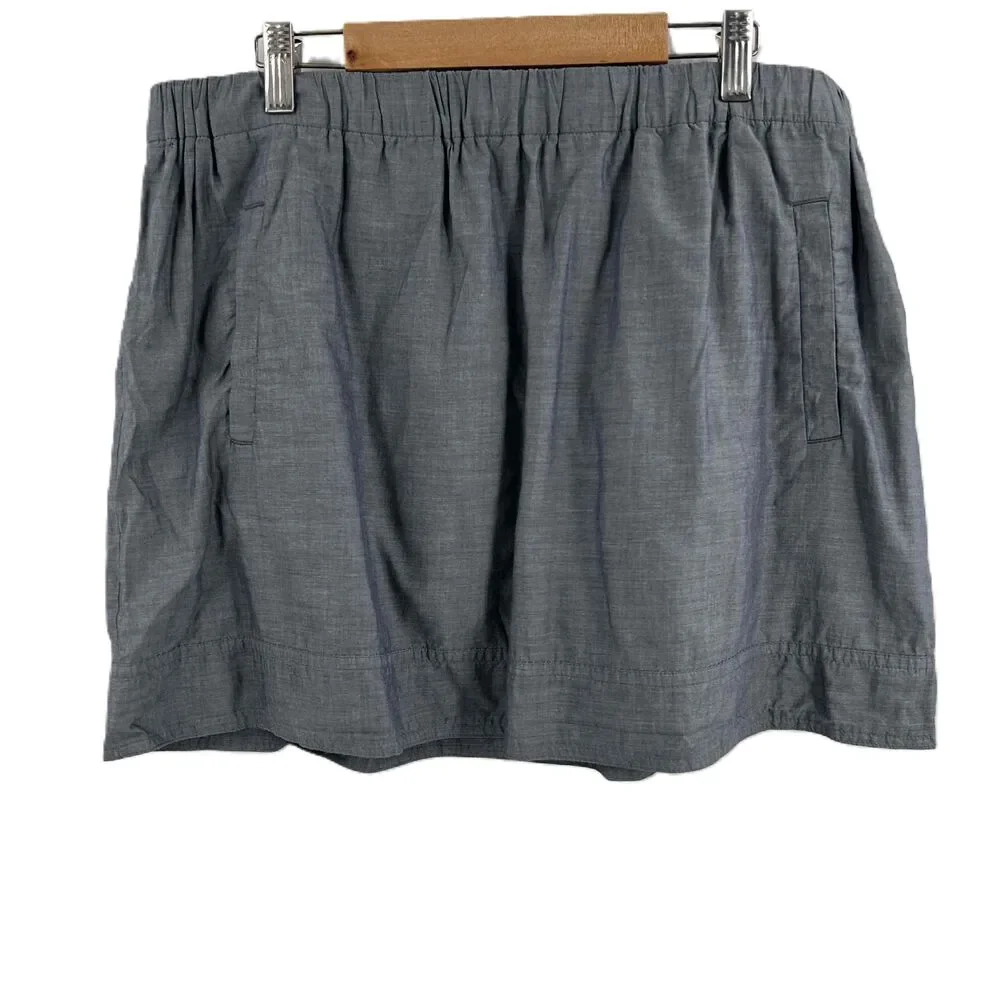 J.Crew Gray Skirt Elastic Waist Fully Lined Short Casual Mini Skirt Medium‎